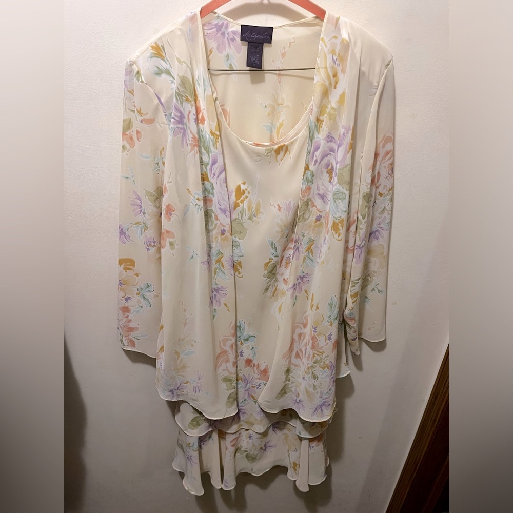 Metaphor vintage two piece floral dress‎ set sz 14